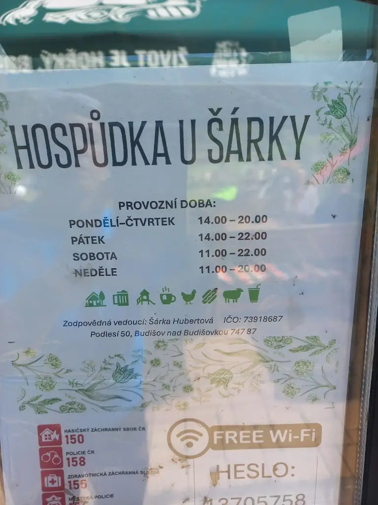 Menu_Hospůdka u Šárky_Budišov nad Budišovkou_immagine_2