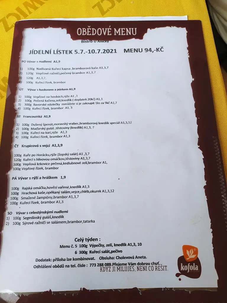 Menu_Bistro u Aničky_Budišov nad Budišovkou_image_1