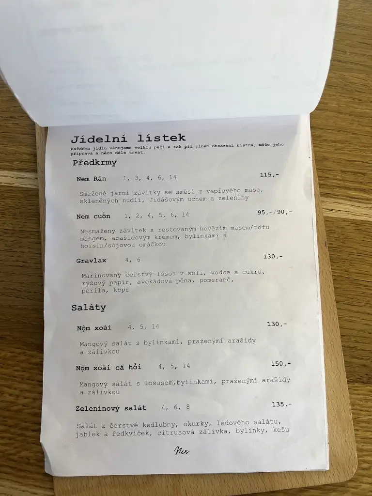 Menu_Nix Bistro and Bar_Bruntál_image_2