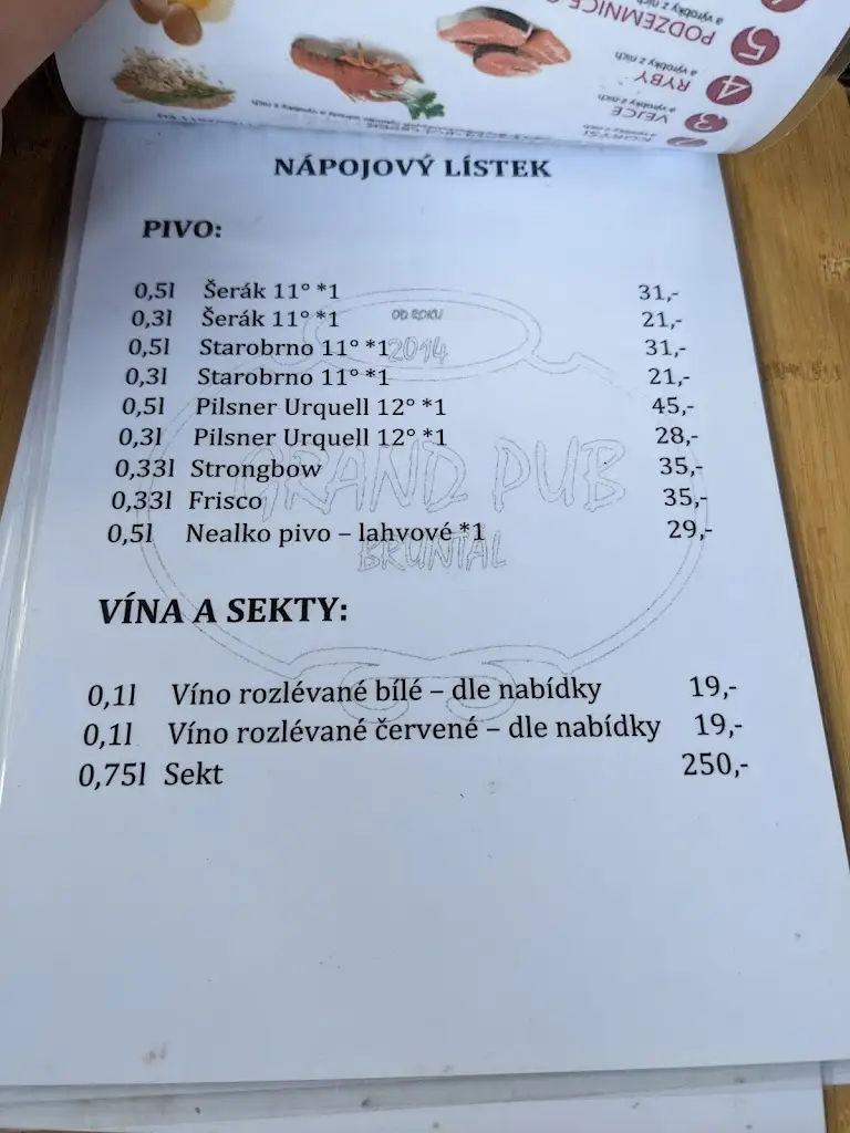 Menu_Grand Pub Bruntál_Bruntál_image_3