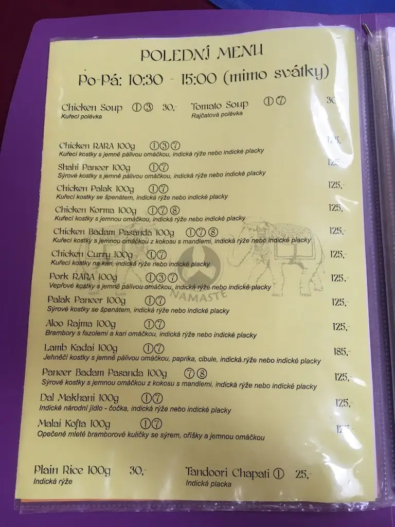 Menu_The Curry House Indian restaurant_Jindřichův Hradec_image_1