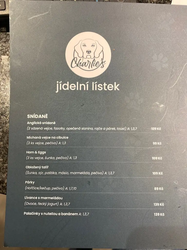 Menu_Charlie’s Bar&Restaurant_Chotěbuz_immagine_1