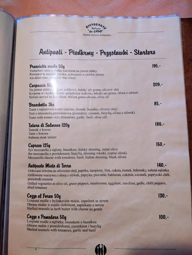 Menu_Ristorante Da Capo_Český Těšín_image_2