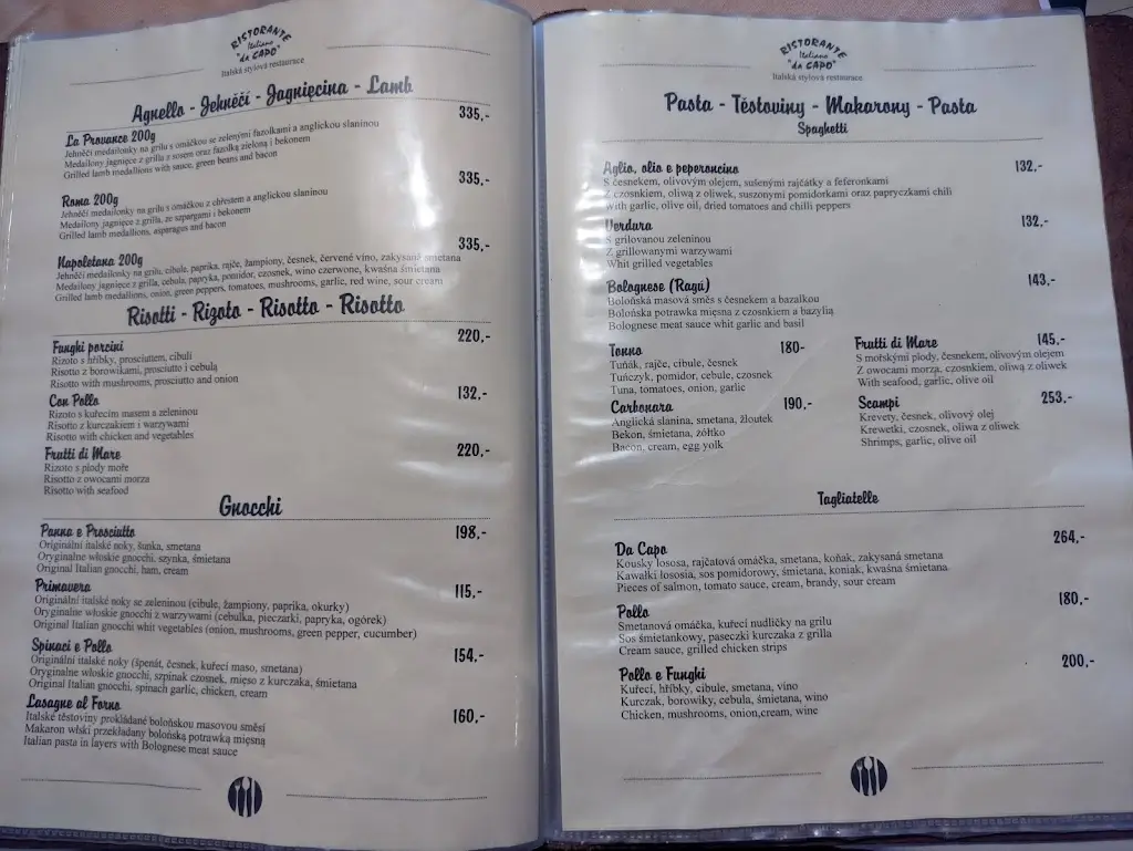 Menu_Ristorante Da Capo_Český Těšín_image_3