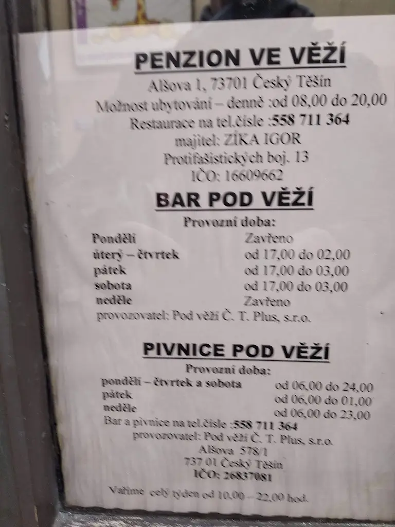 Menu_Pod Věží_Český Těšín_image_1
