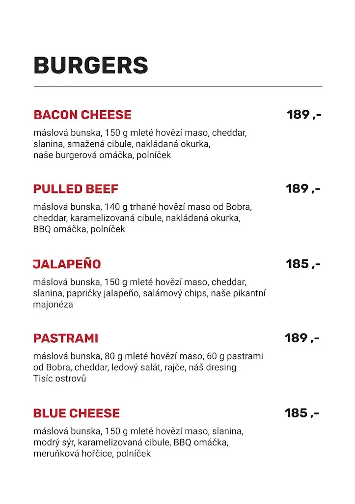 Menu_Holy Cow - Hot Dogs & Burgers_Český Těšín_image_4