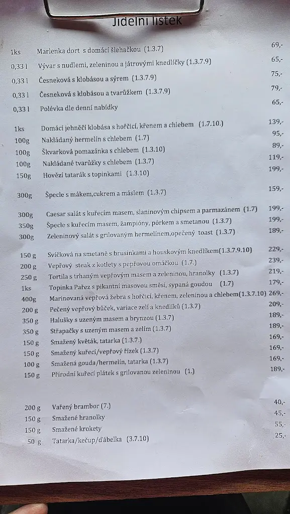 Menu_Restaurace U Pařezu_Čeladná_image_2