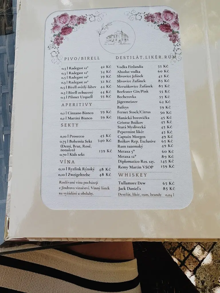 Menu_Zámecká restaurace Štáblovice_Dolní Životice_immagine_2