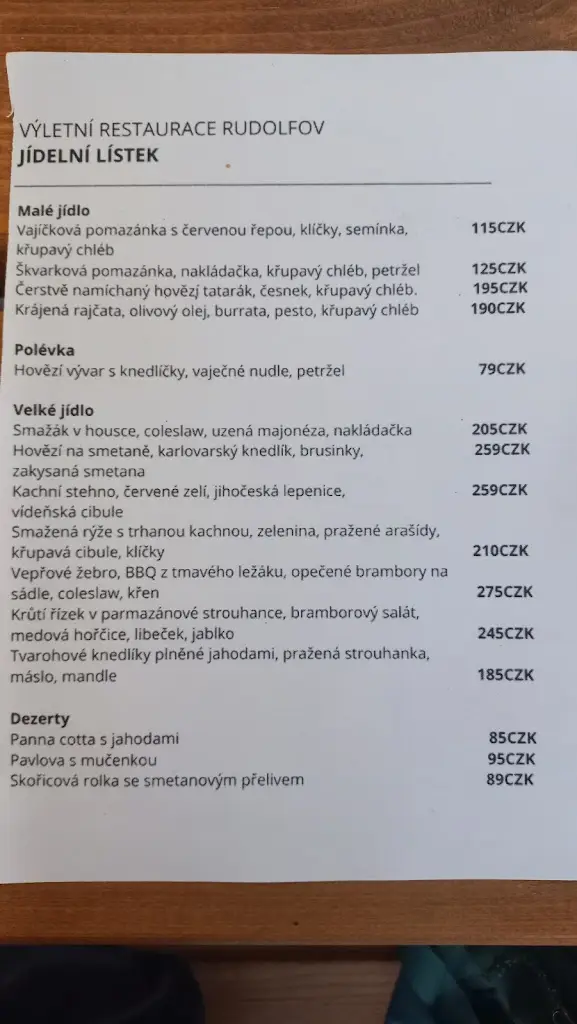 Menu_Výletní restaurace Rudolfov_Jindřichův Hradec_image_3