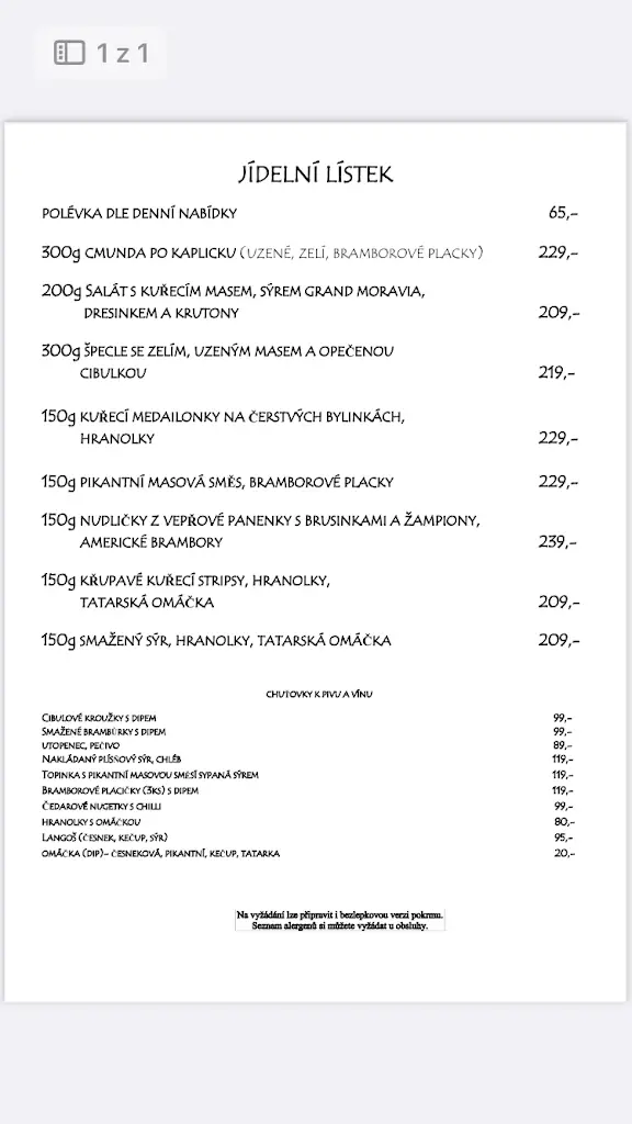 Menu_Koliba na statku_Dolní Životice_immagine_1