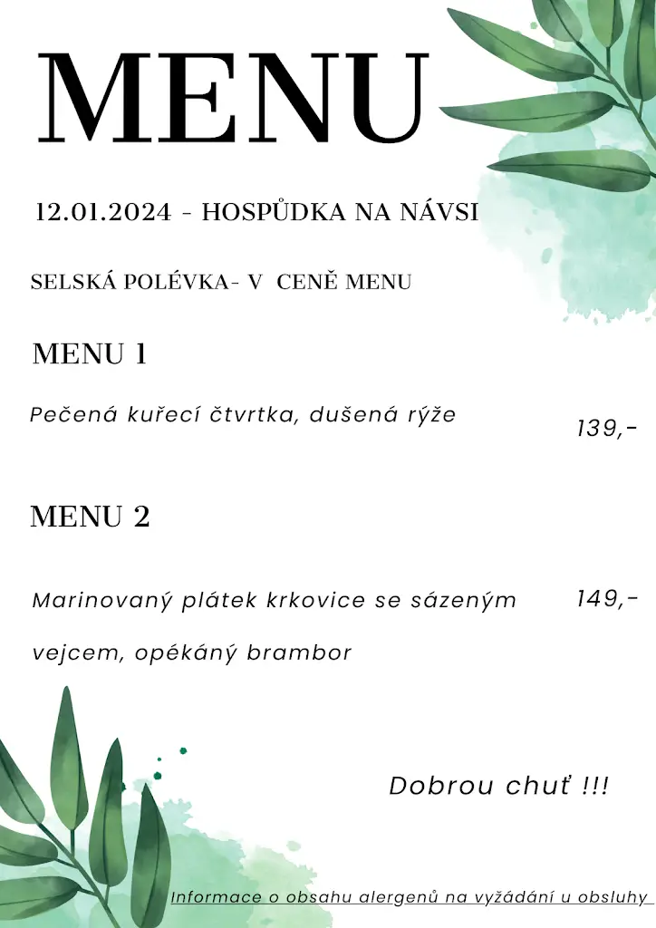 Menu_Hospůdka na Návsi - Hladké Životice_Dolní Životice_image_1