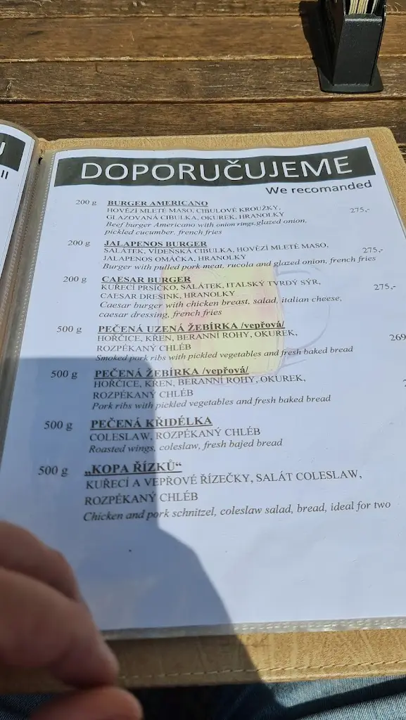 Menu_U BÍLÉHO KONÍČKA_Dolní Životice_immagine_2