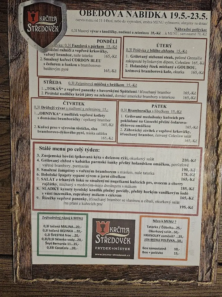 Menu_Krčma Středověk_Frýdek-Místek_image_1