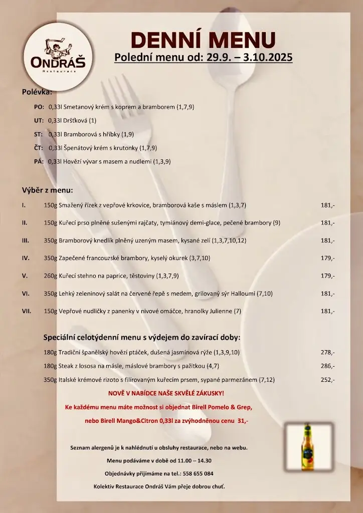 Menu_restaurant Ondráš_Frýdek-Místek_image_2