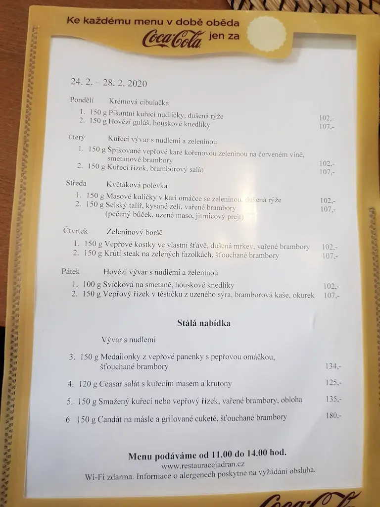 Menu_restaurant Jadran_Frýdek-Místek_immagine_3