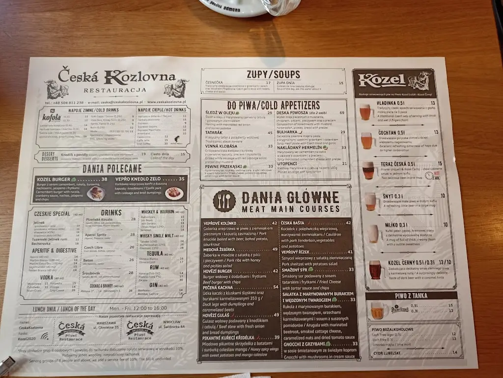 Menu_Kozlovna Na Špici_Frýdek-Místek_image_1