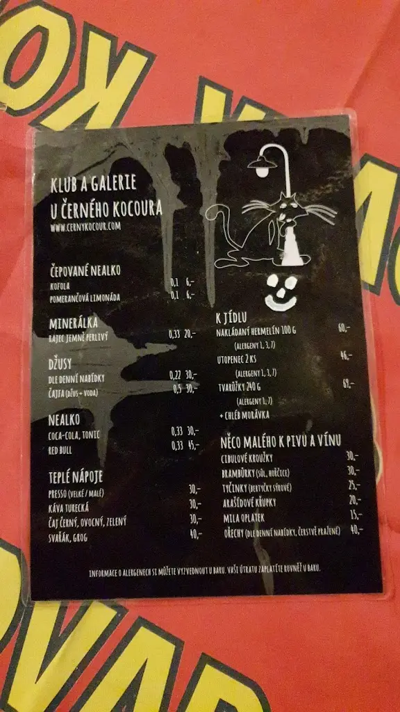Menu_Klub a galerie U Černého kocoura_Frýdek-Místek_image_4