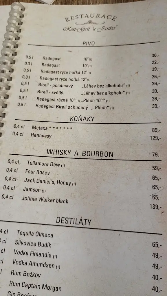 Menu_Rest - Gril U Janka - Bowling - Frýdek - Místek_Frýdek-Místek_image_3