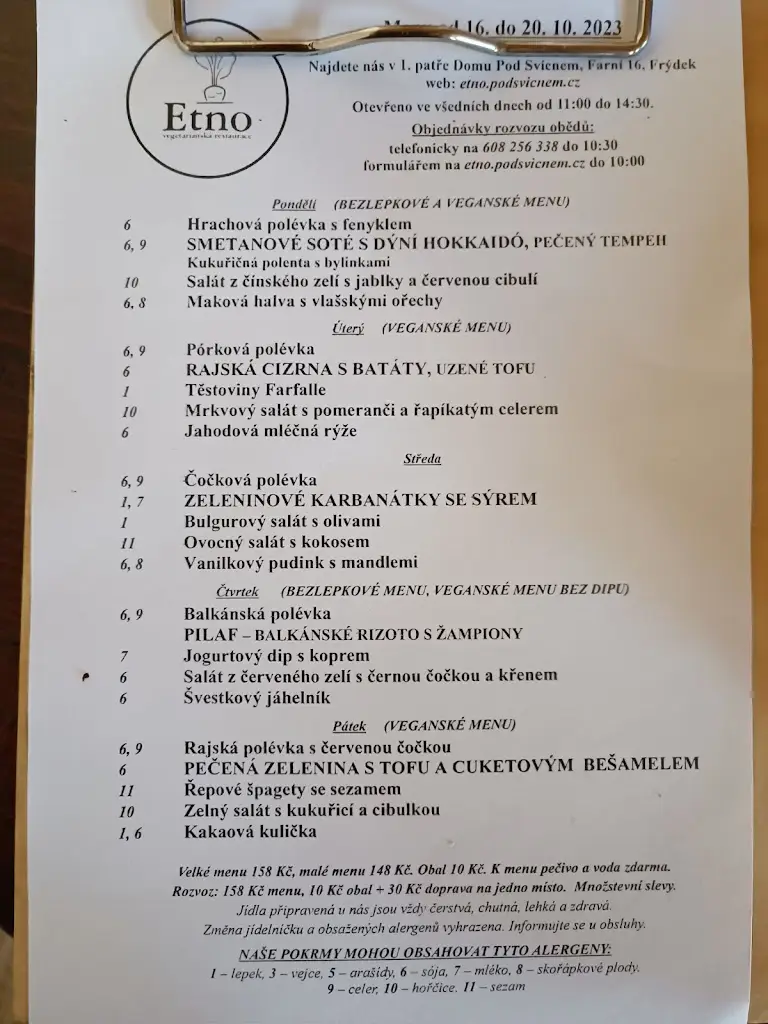 Menu_Etno - vegetariánská restaurace_Frýdek-Místek_immagine_4