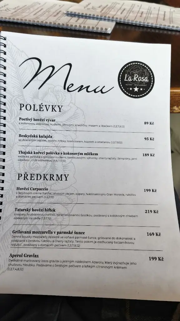 Menu_La Rosa restaurant_Frýdek-Místek_image_3