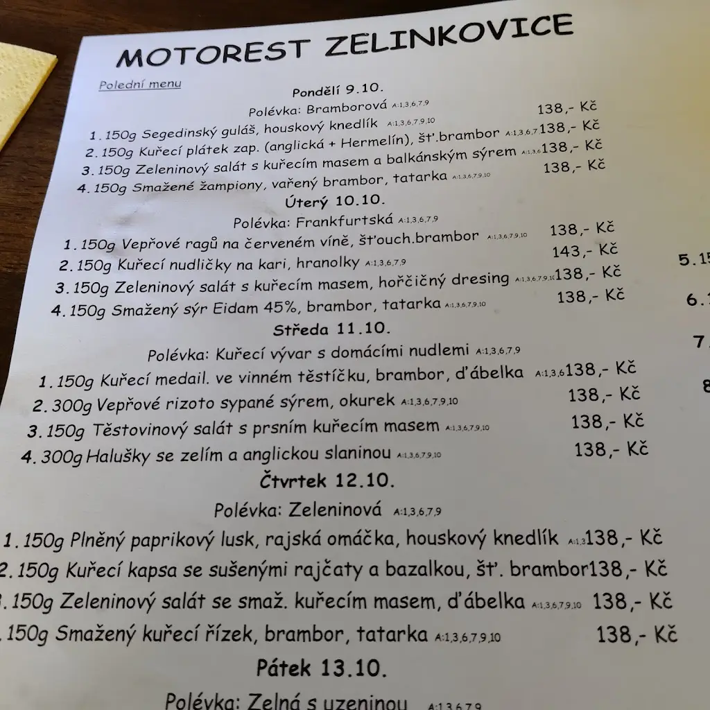Menu_Motorest Zelinkovice - Restaurace Frýdek Místek_Frýdek-Místek_image_1