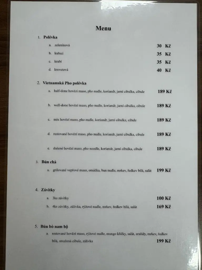 Menu_Phở Hà Nội_Frýdek-Místek_image_1