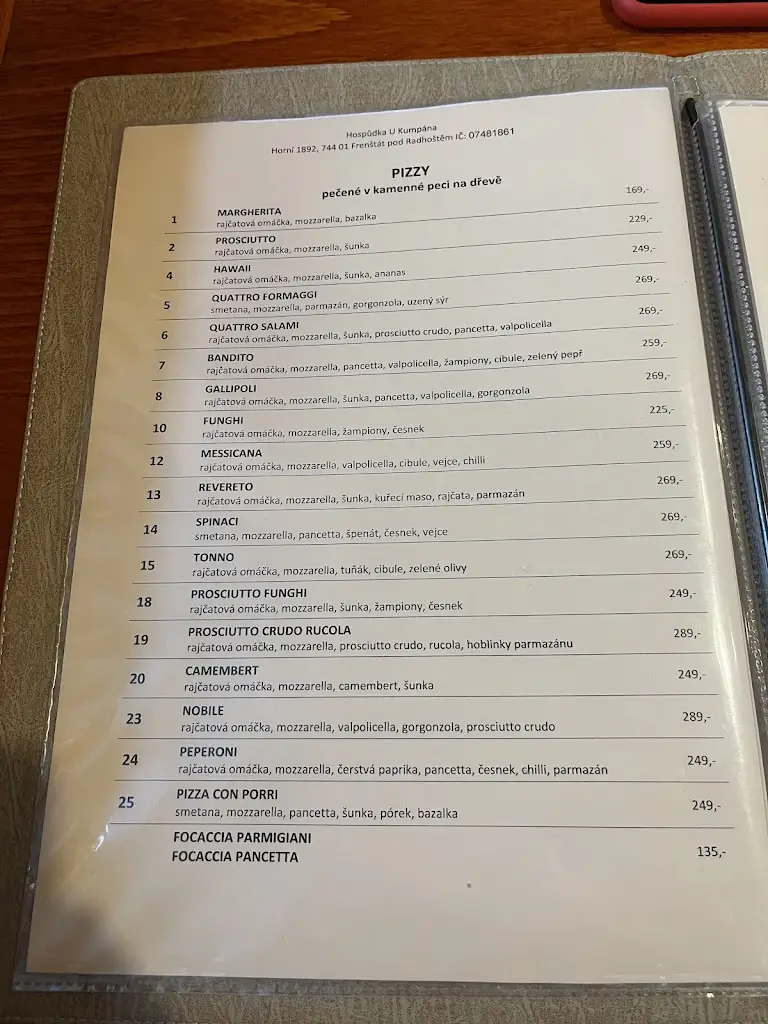 Menu_U Kumpána_Frenštát pod Radhoštěm_immagine_2