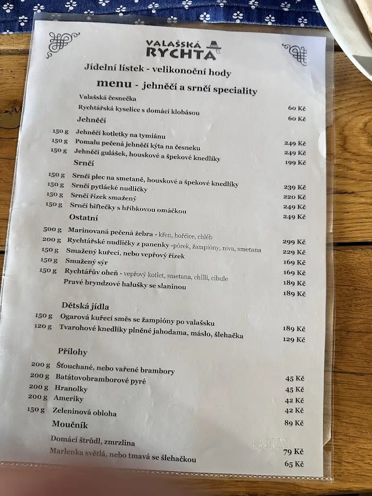Menu_Valašská Rychta_Frenštát pod Radhoštěm_image_2