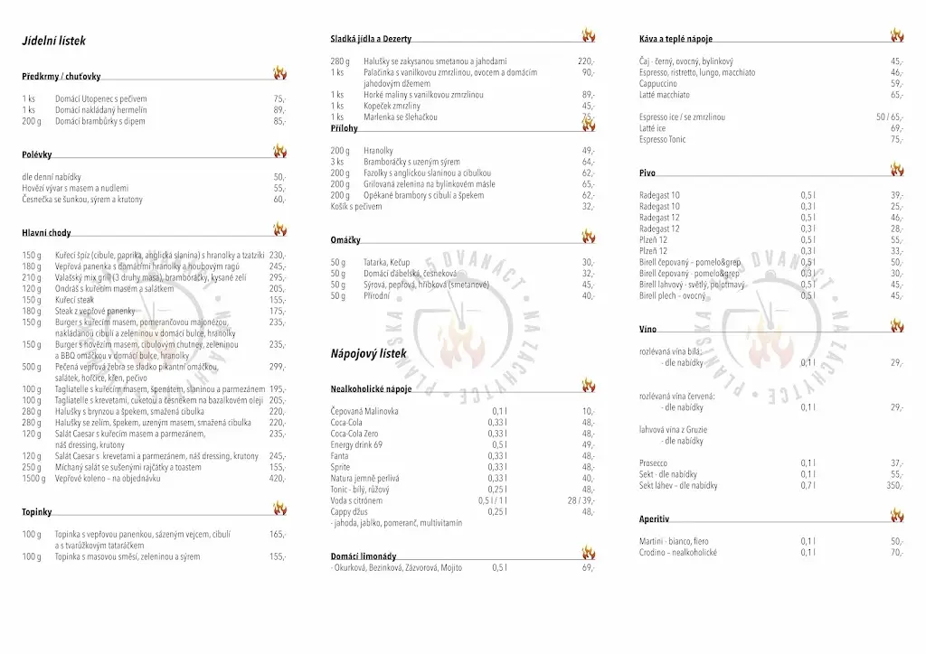 Menu_Restaurace Za 5 Dvanáct_Frenštát pod Radhoštěm_image_1
