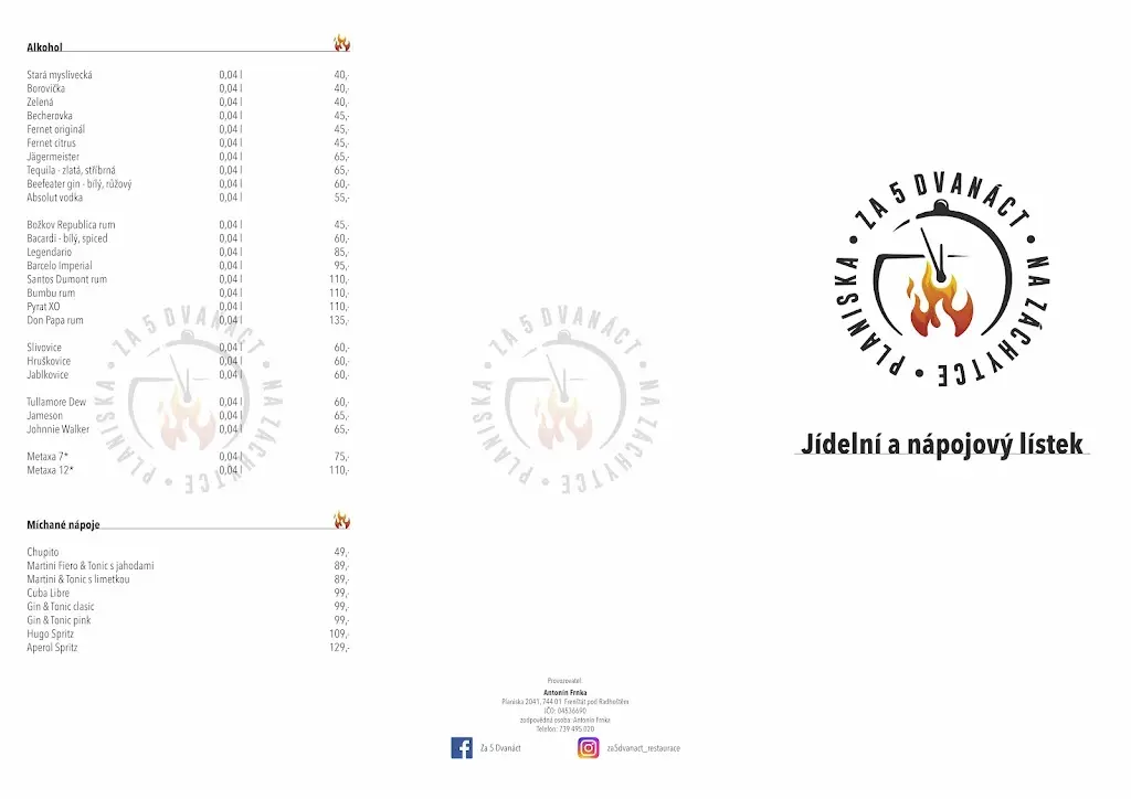 Menu_Restaurace Za 5 Dvanáct_Frenštát pod Radhoštěm_image_2