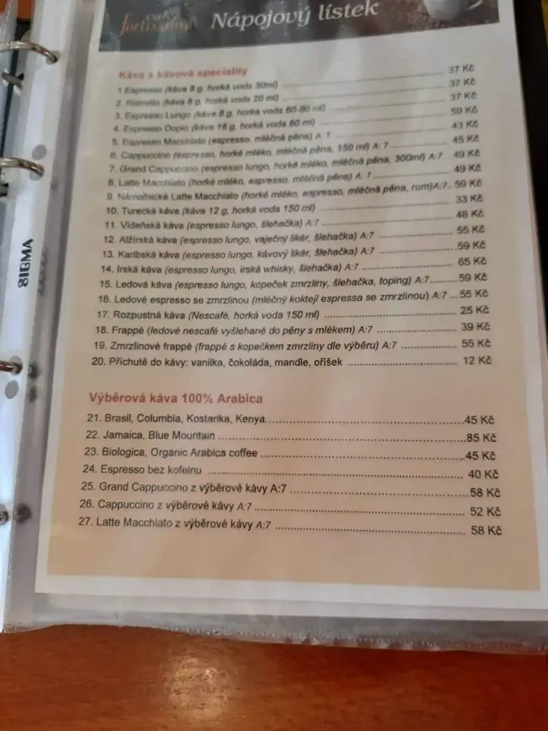 Menu_Café Fortissimo_Frenštát pod Radhoštěm_image_1