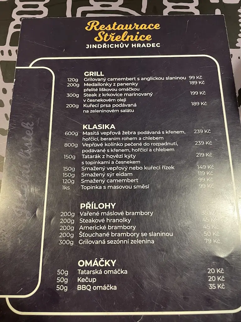 Menu_Restaurace Střelnice_Jindřichův Hradec_image_1