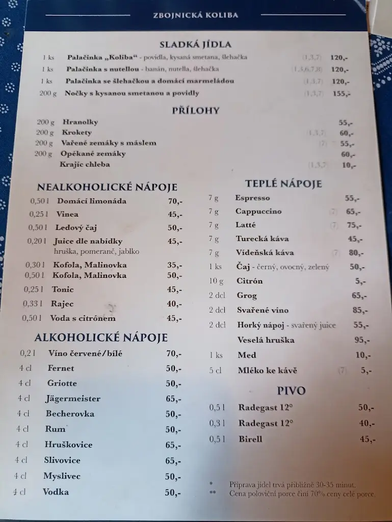 Menu_Zbojnická Koliba_Frenštát pod Radhoštěm_image_1