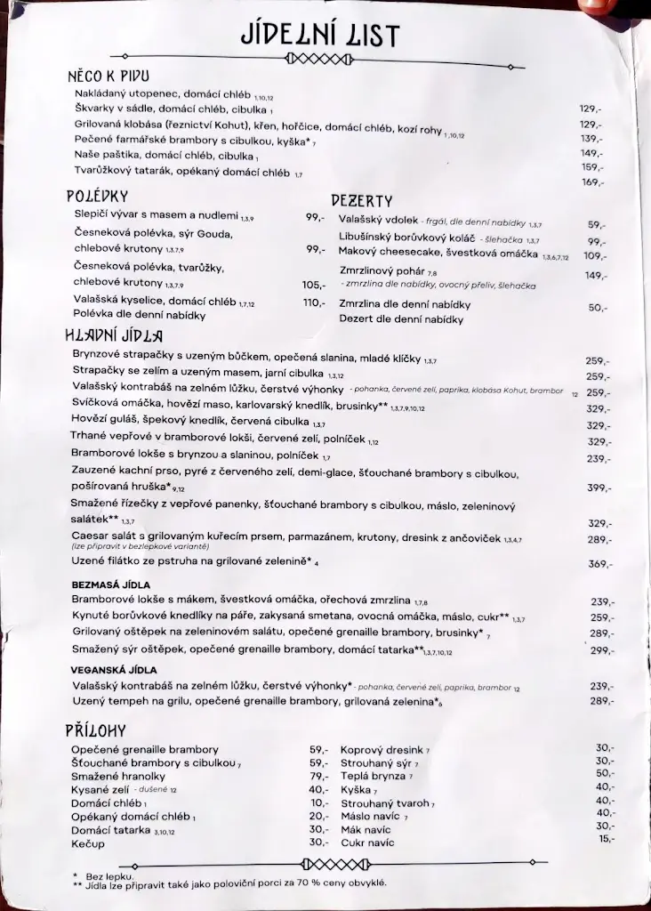Menu_Cottage Libusin_Frenštát pod Radhoštěm_image_3