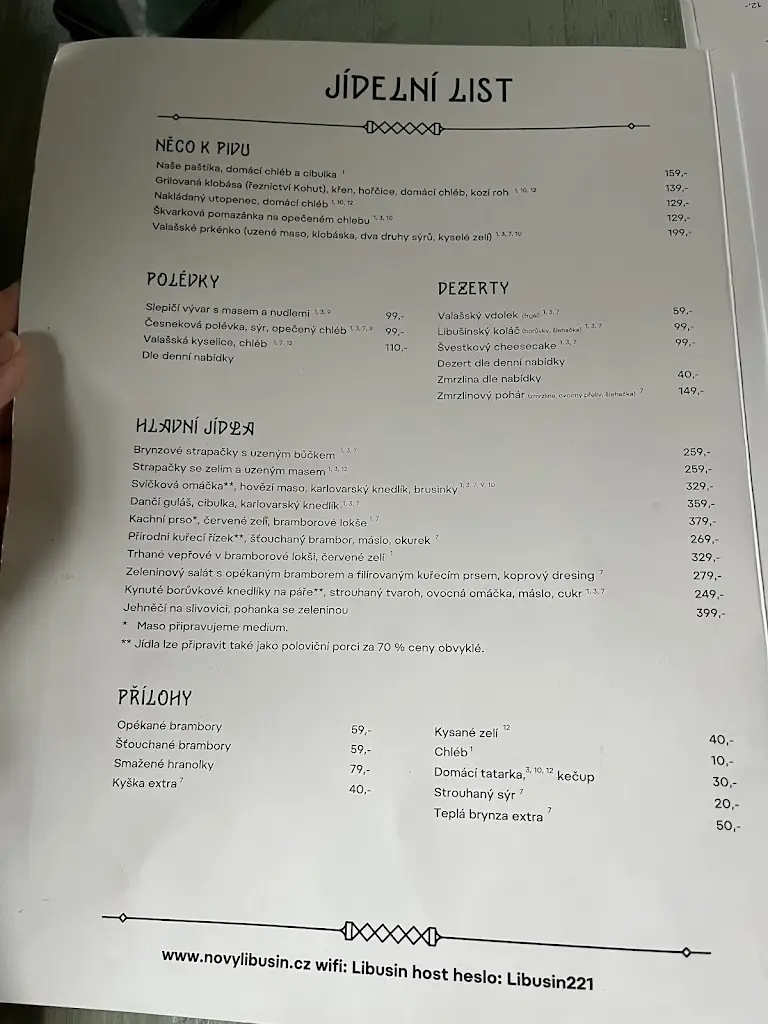 Menu_Cottage Libusin_Frenštát pod Radhoštěm_image_4