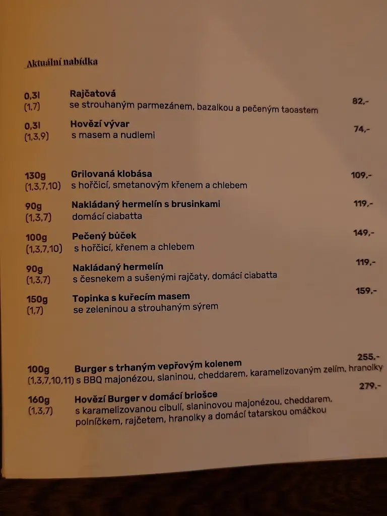 Menu_OGAR pivovar a hospůdka_Frenštát pod Radhoštěm_image_4