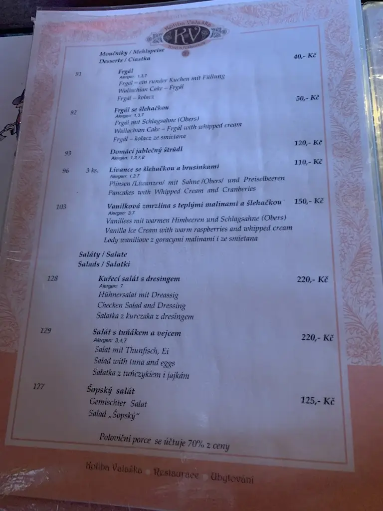 Menu_Koliba Valaška_Frenštát pod Radhoštěm_image_3