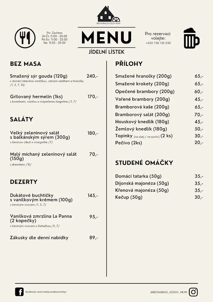 Menu_Restaurace Kosov Mlýn_Kamenný Újezd_image_3