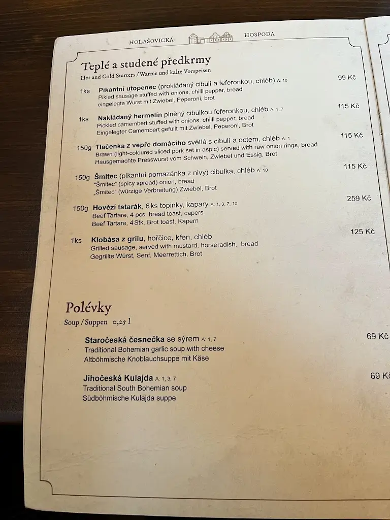 Menu_Holašovická Hospoda_Holasovice_immagine_3