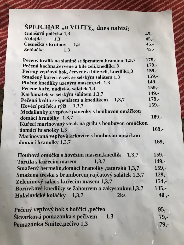 Menu_Restaurace Špejchar u Vojty_Holasovice_image_4
