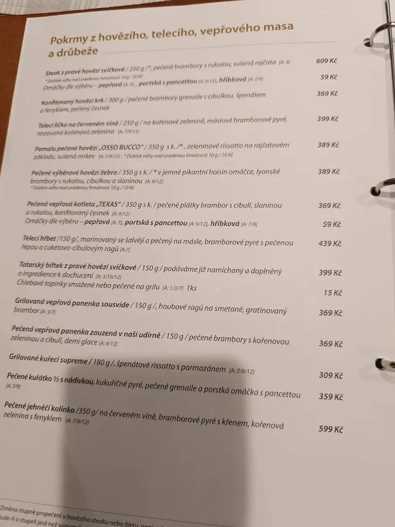 Menu_The restaurant Záguří_Havířov_image_4