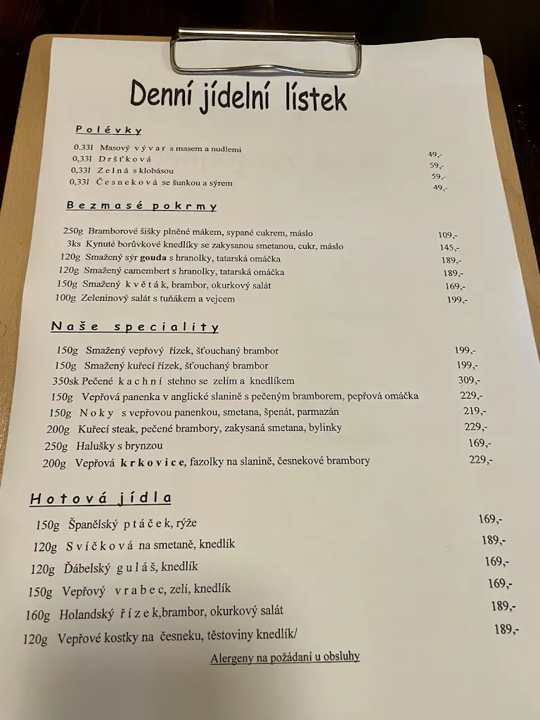 Menu_Motorest Kukačka_Horní Benešov_immagine_1