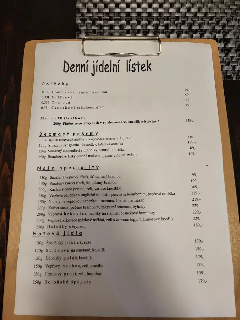 Menu_Motorest Kukačka_Horní Benešov_immagine_2