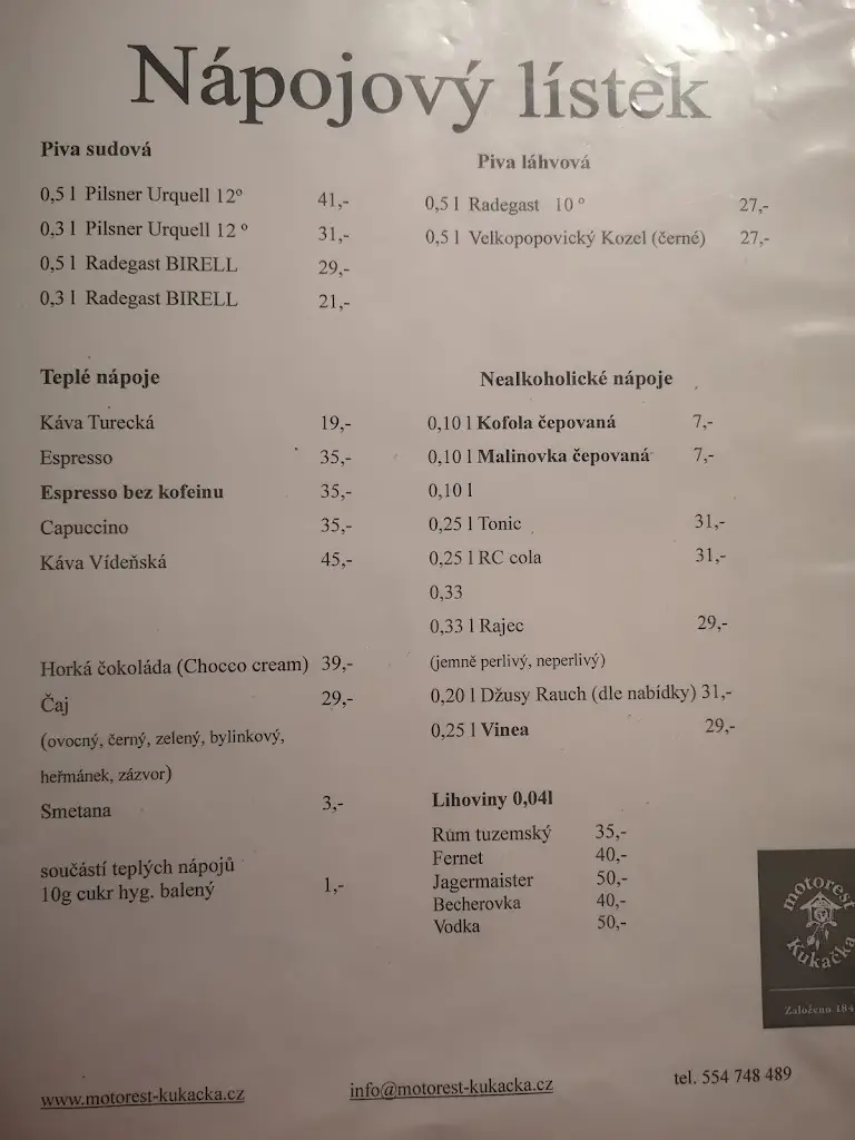 Menu_Motorest Kukačka_Horní Benešov_immagine_4