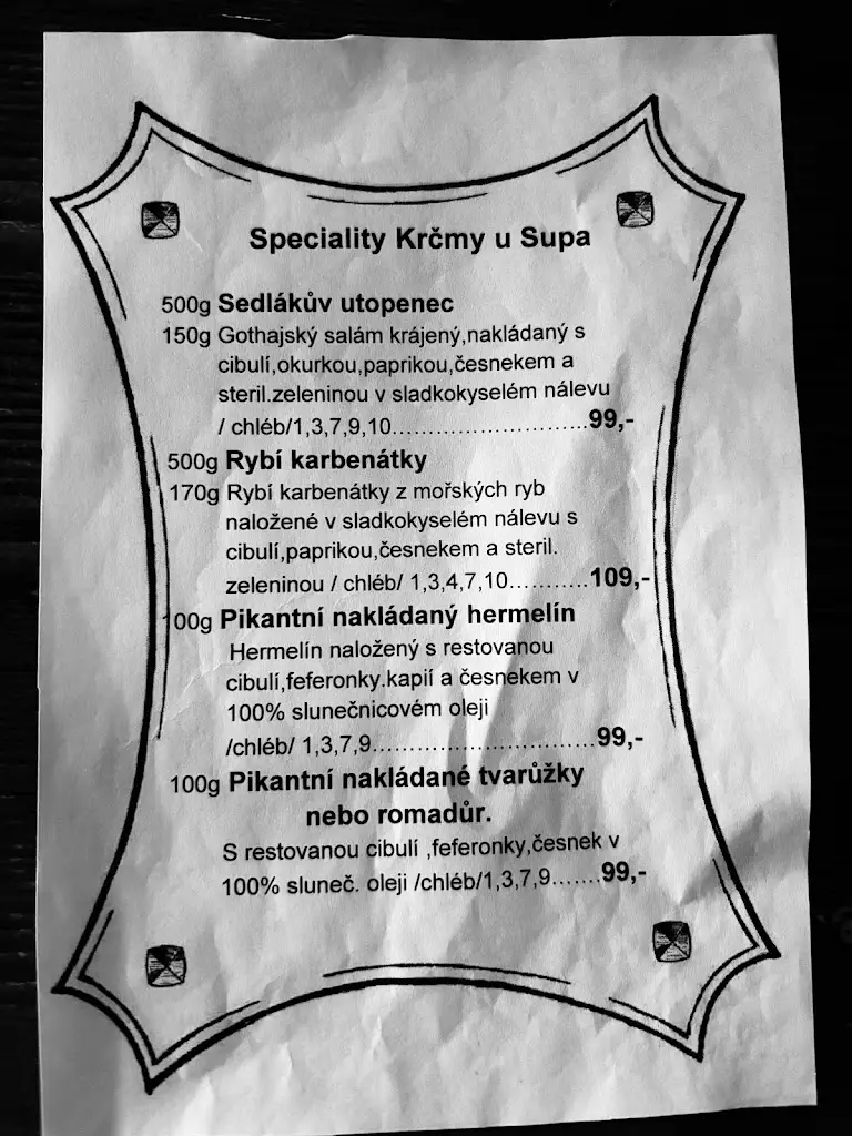 Menu_Krčma U Supa_Horní Bludovice_image_2
