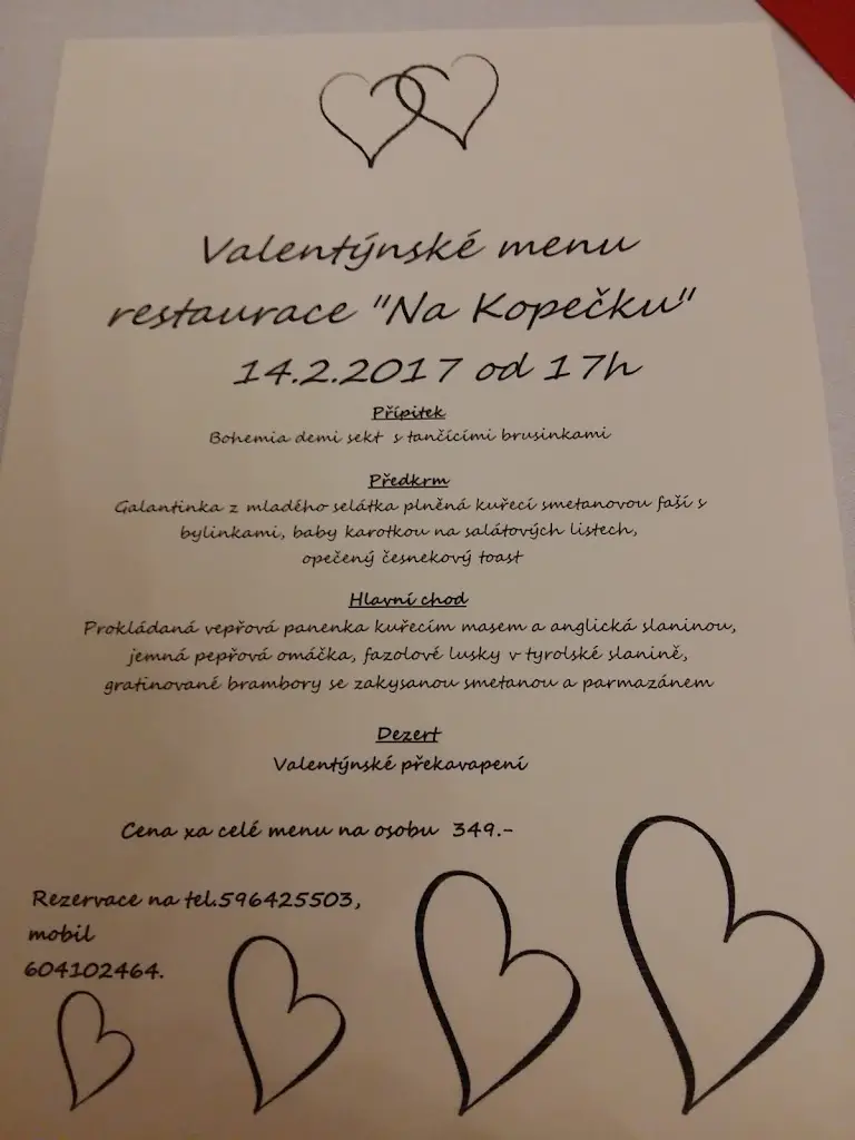 Menu_Sdružení Gletovi - Roman Gleta, Restaurace 