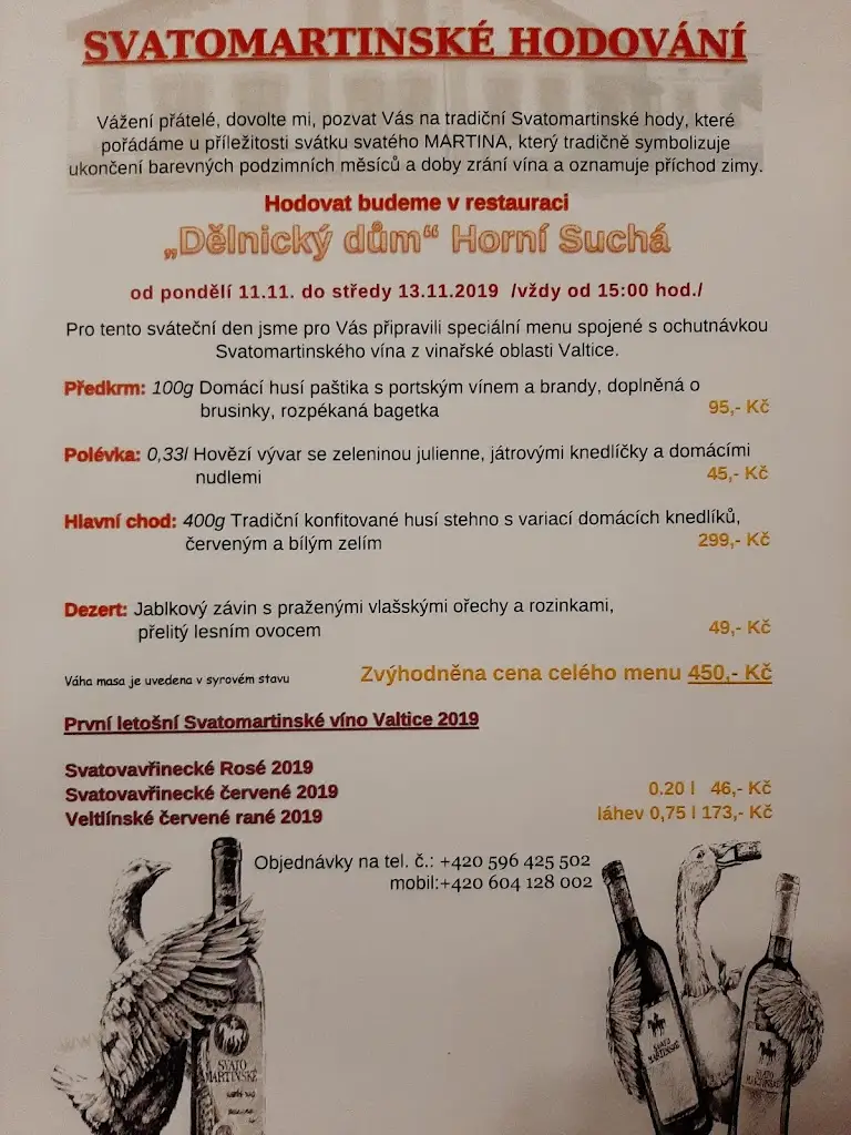 Menu_DĚLNICKÝ DŮM Horní Suchá - svatby, oslavy, plesy, večírky, školení, teambuilding, firemní, soukromé, kulturní akce_Horní Suchá_image_2