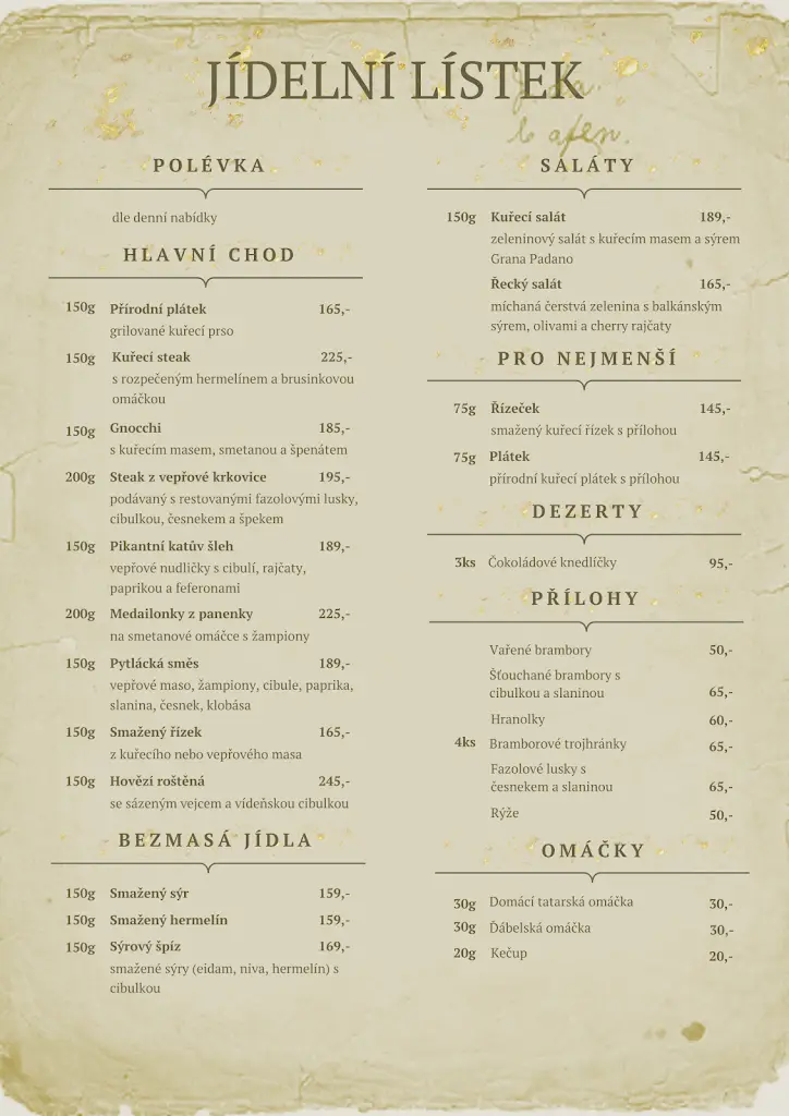 Menu_Restaurant - Pension Bartochov_Kamenný Újezd_image_1