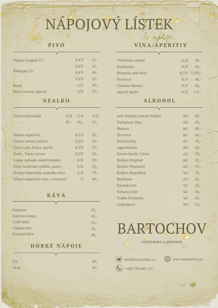 Menu_Restaurant - Pension Bartochov_Kamenný Újezd_image_2