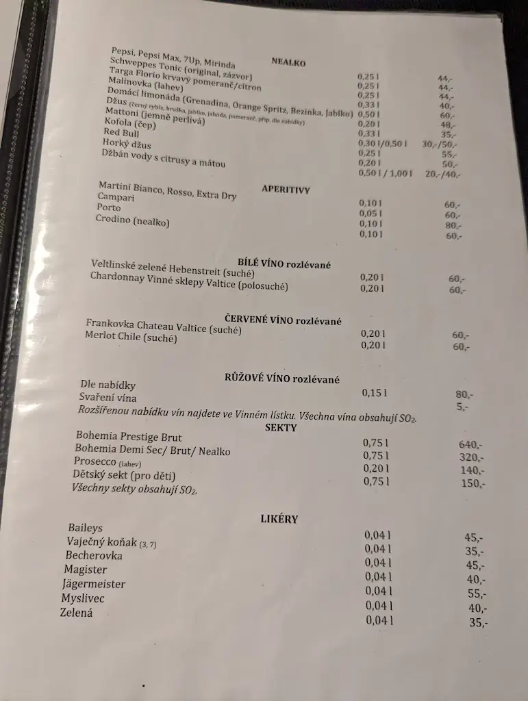 Menu_U námořníka Restaurant a penzion_Hukvaldy_immagine_4